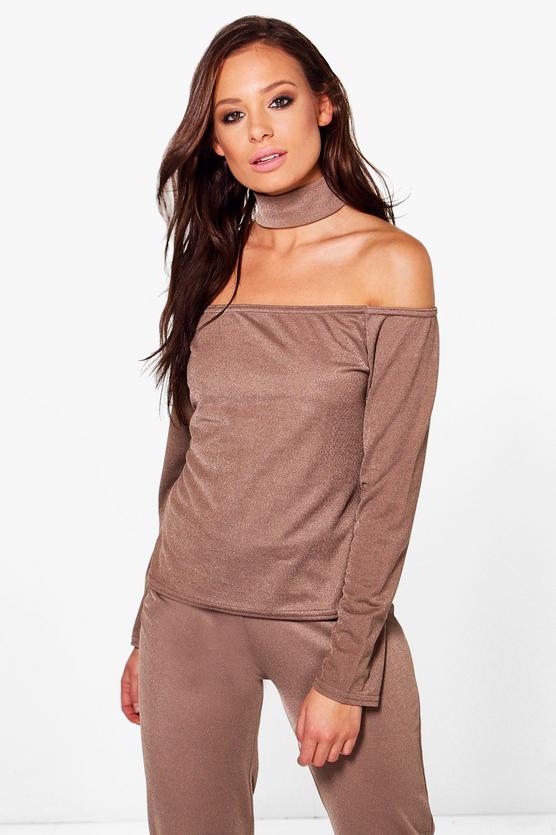 Cara Choker Crepe Top